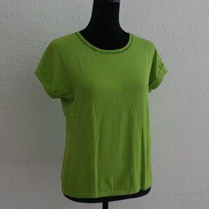 Green color short Sleeve Top, with beads details